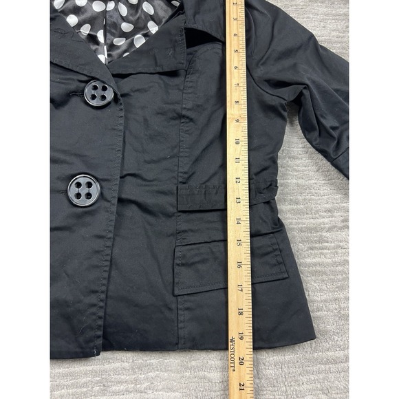 Ecologie Jacket‎ Womens Petite Large PL Black Button Front Half Sleeve - Picture 5 of 10